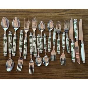 Palm Tree 18 PCS Flatware Silverware Set Service For 3-4